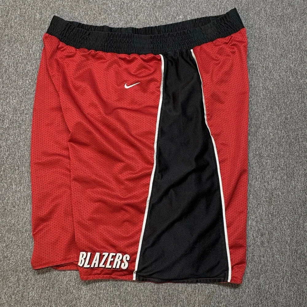 Vintage Nike Reversible Basketball Shorts Mens L NBA Portland Blazers Dazzle Y2K